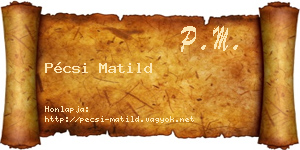 Pécsi Matild névjegykártya